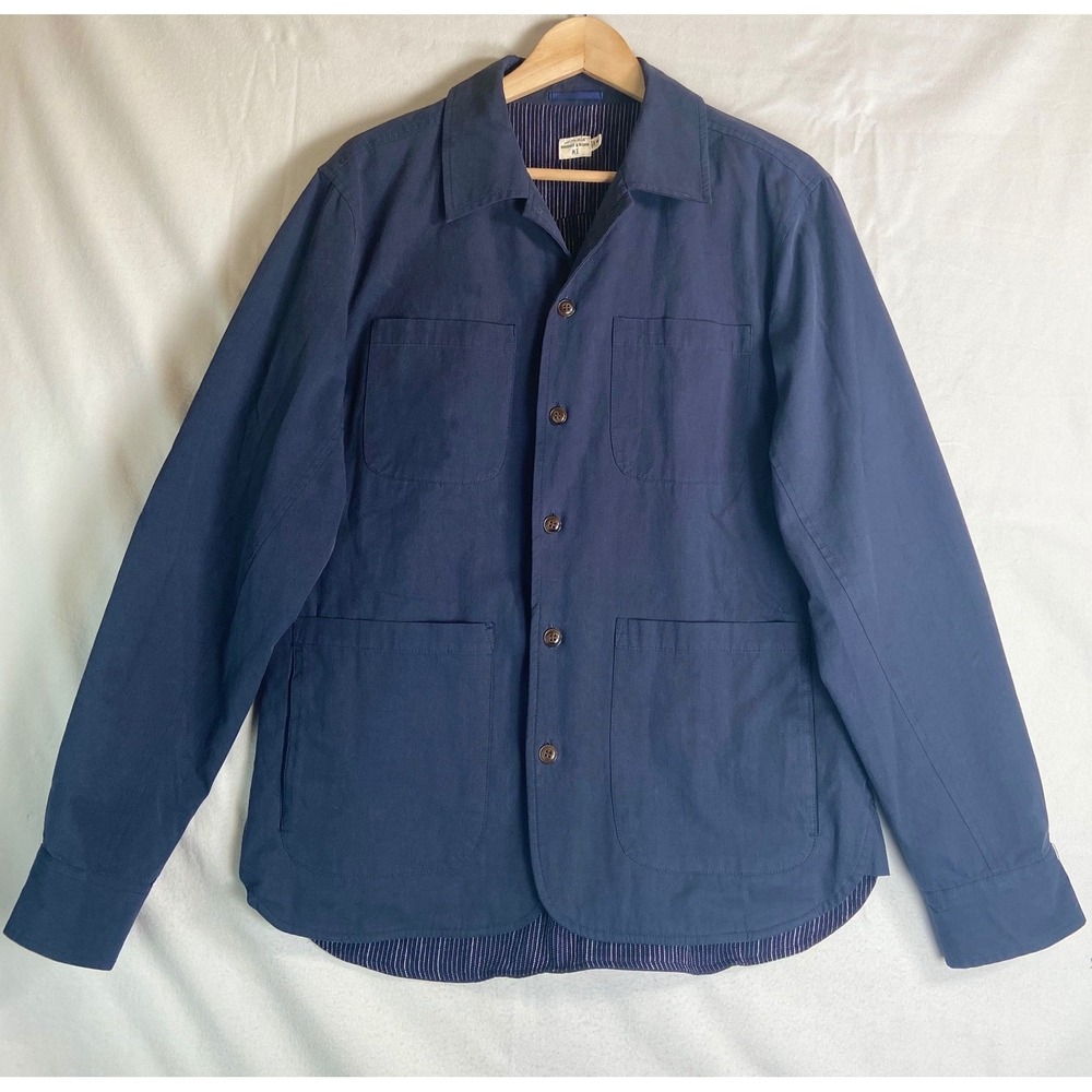 Bridge & Burn Portland Oregon Men's M Blue Chore Jacket Workwear Over shirt